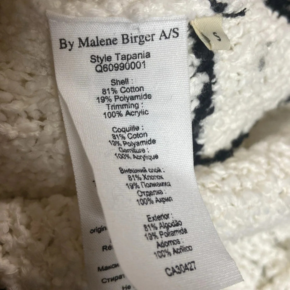 By Malene Birger Tapania Sweater Sz S Boucle Windowpane Plaid Crochet - Picture 3 of 3